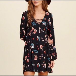 Hollister Black Floral Lace Top Dress